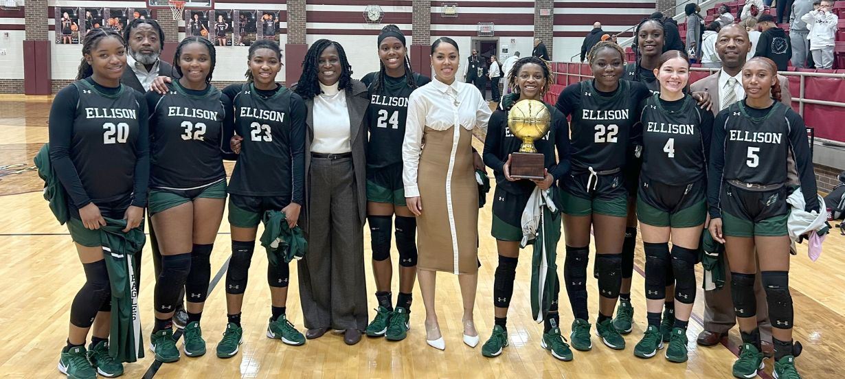  EHS girls pose with trophy