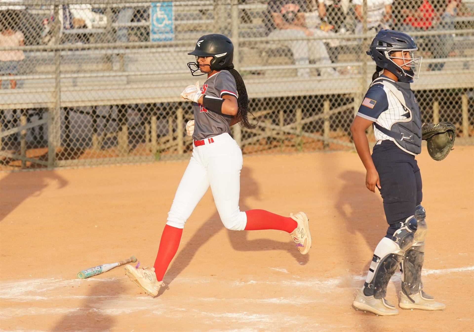 Crossing home plate