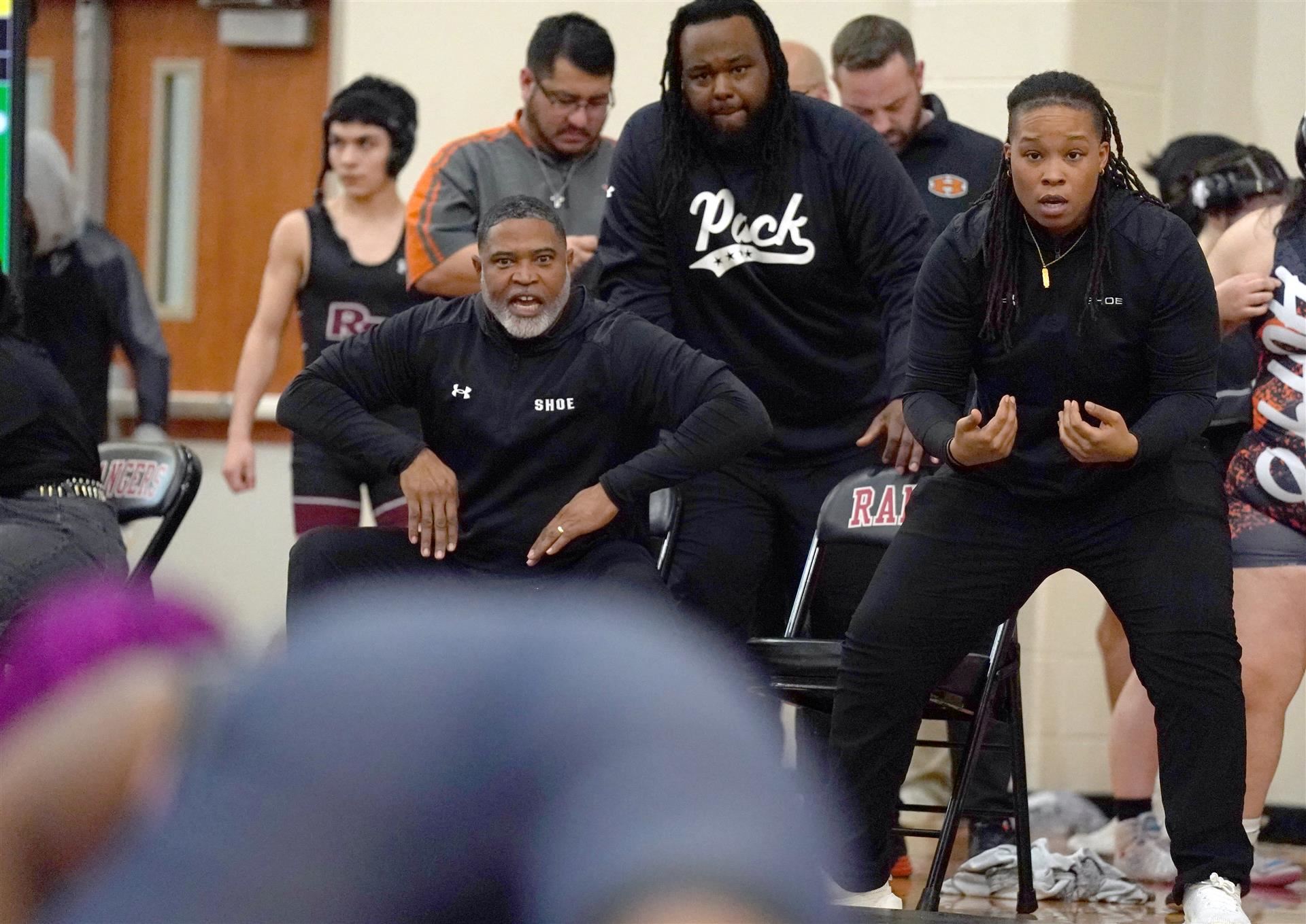 Coaching in action wrestling