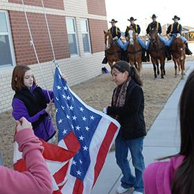 Cavazos students raise flag in 2011