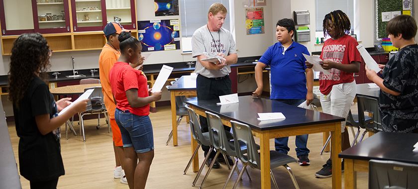  Rancier Middle School sixth-graders find their first class