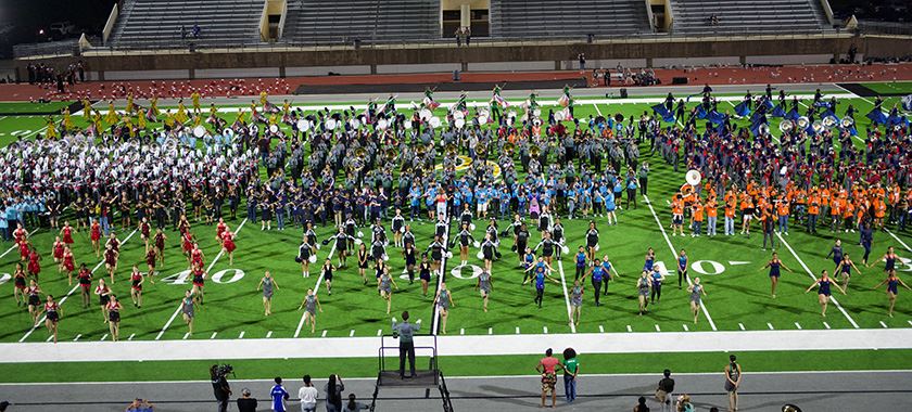 More than 1,100 middle school and high school band students perform together 