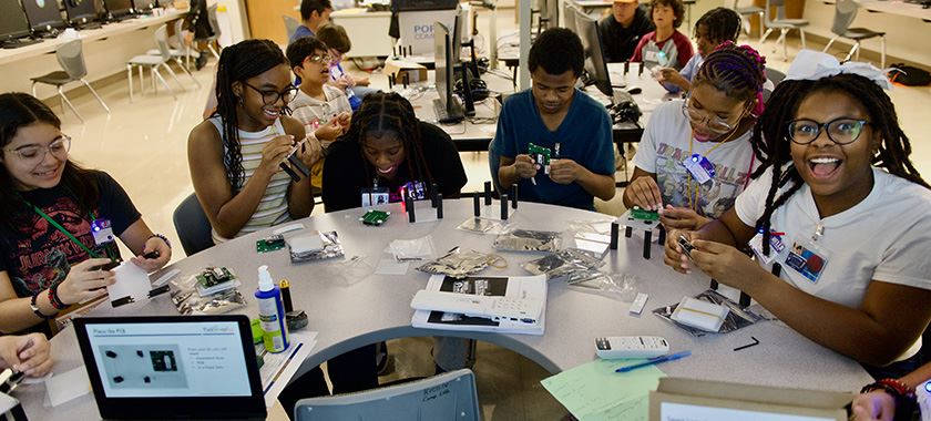  KISD seventh grade students work on project