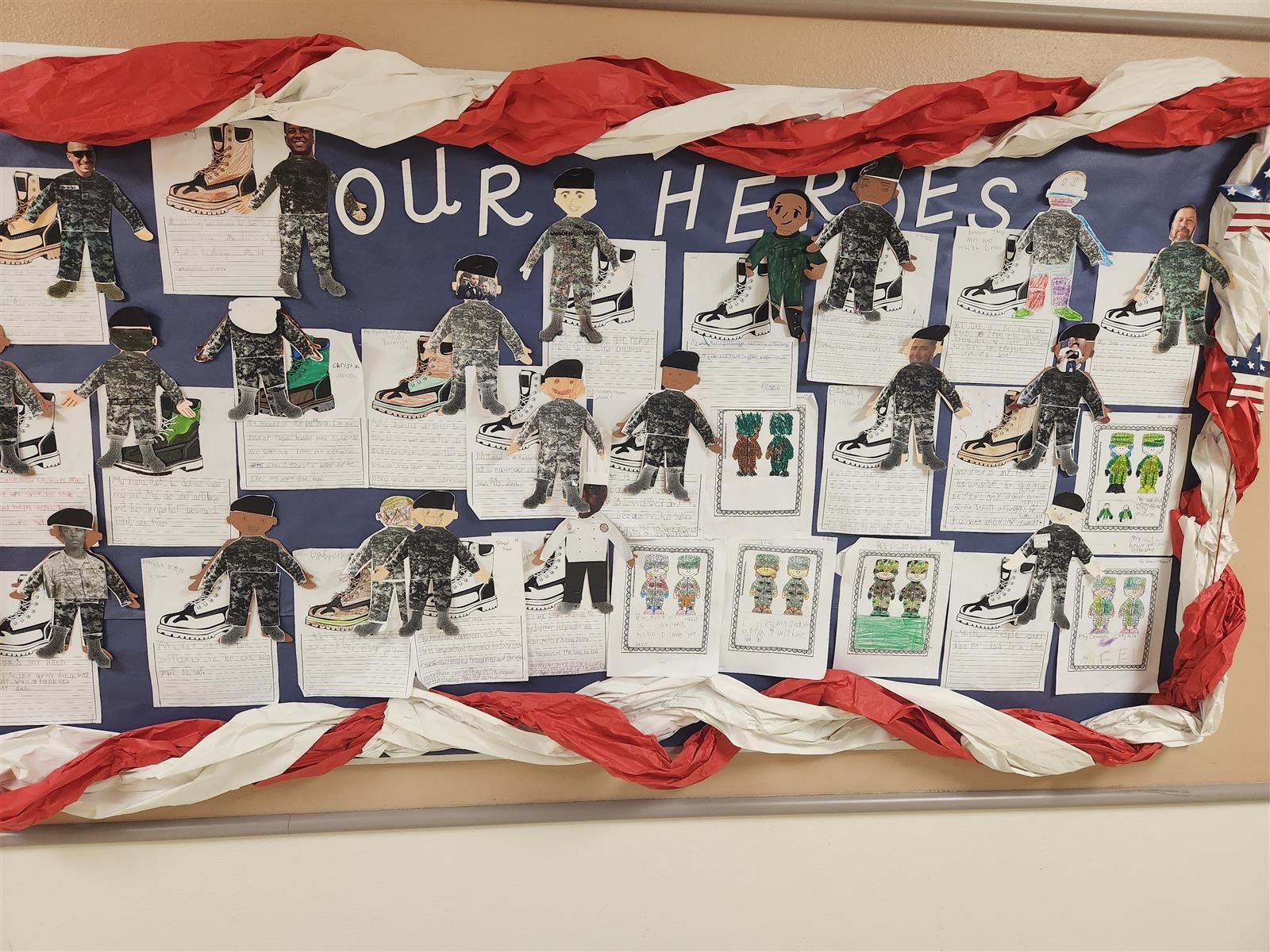 Military students were invited to create a picture of their military hero.