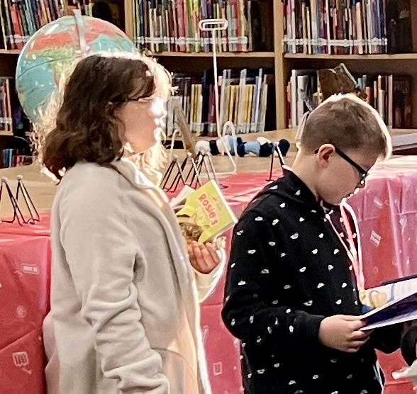 Students waiting in line to buy books for the 2023 Spring Book Fair