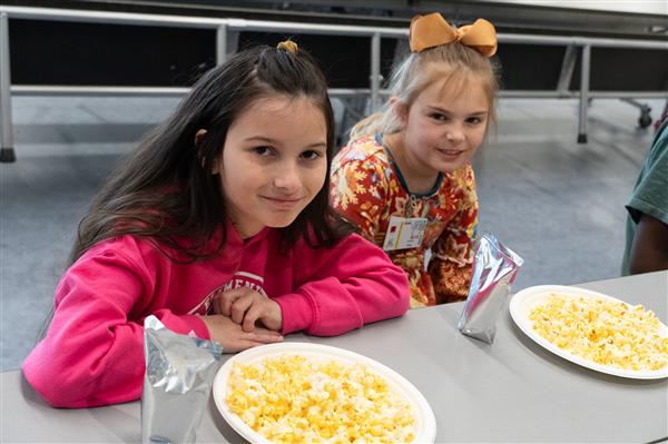 Military Kids at their First Popcorn Social