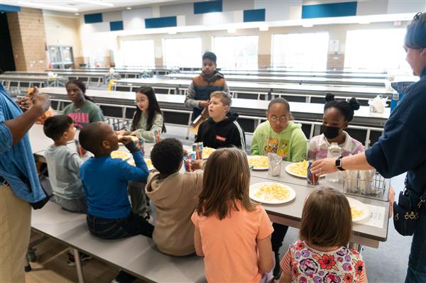 Military Kids at their First Popcorn Social