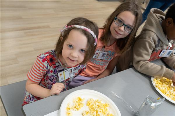 Military Kids at their First Popcorn Social