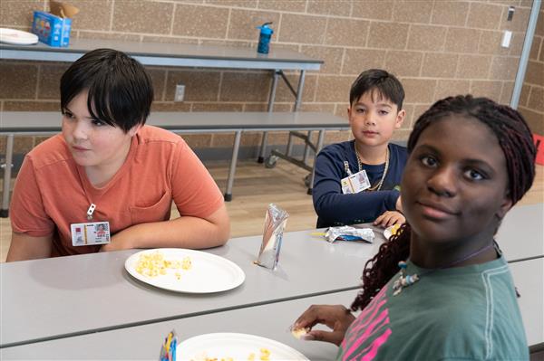 Military Kids at their First Popcorn Social