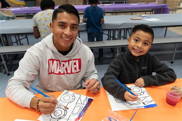 Military Family at Father-Son Event