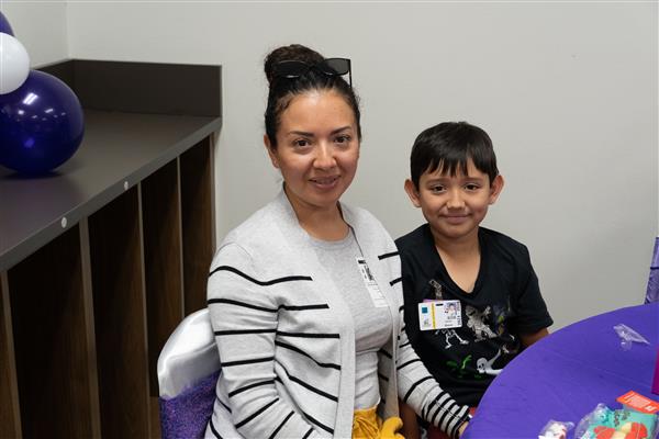 Mother and Son at Military Lunch