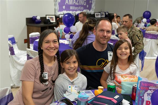 Family at Military Lunch