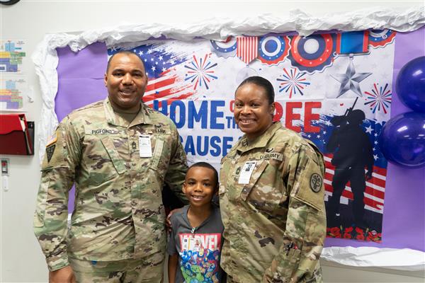 Family at Military Lunch